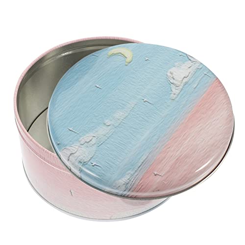 FIXOSHEE Caja De Galletas De Hojalata Mediana Colores Rosa, Agua y Azul, Caja Decorativa Multifuncional Para Dulces y Snacks, Adecuado Para Niños y Regalos