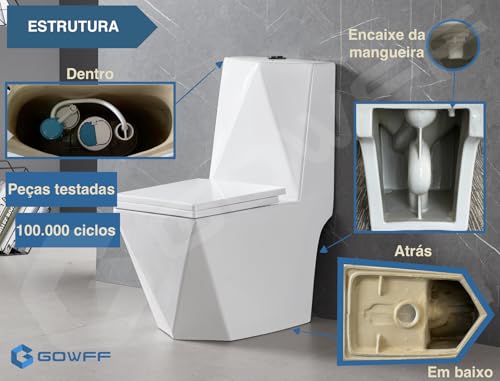 Vaso Sanitário Monobloco Completo Diamante - Caixa Acoplada branca