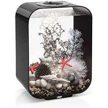 biOrb Life 15 Acrylic 4-Gallon Aquarium with Multi-Color Remote-Controlled LED Lights Modern Compact Tank for Tabletop or Desktop Display, Black