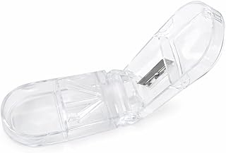 Cortador de Comprimidos Portátil Com Lâmina Aço Inox Estojo Organizador Seguro e Preciso