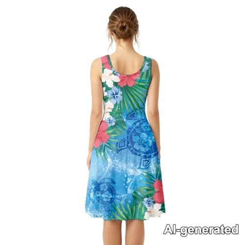 Image of Hawaii Matching Couple Outfits Husband and Wife Clothing Fashionable Mens Casual Shirts Hawaii Dress with Soft Fabric