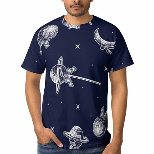 Chemise tshirt homme col rond Planète Lollipop vêtement manches courtes basique