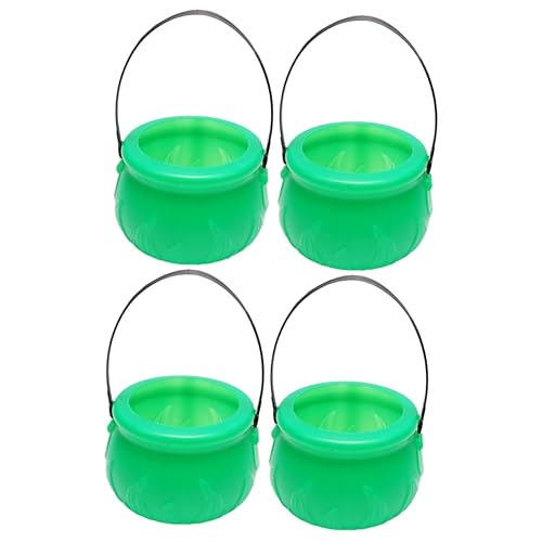 Toyvian 4pcs Candy Holding Bucket for St Patrick's Day Handy Storage Barrel Green Decorations for Festival Themed Party Decor