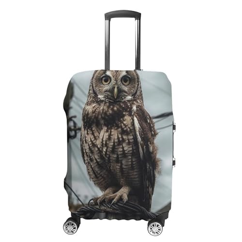 Travel Luggage Cover Protectors Elastic Anti-scratch Suitcase Cover Washable Luggage Sleeve Owl on Telephone Pole Suitcase Cover Protector Fit 18-32 Inch Suitcases Travel Accessories L