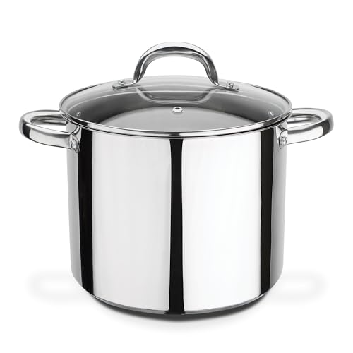 GSW ‎990264 Faitout à légumes Montréal de Haute qualité avec Couvercle, poignées Froides sûres, Pot également adapté pour l'induction et Le Four – Acier Inoxydable,⌀24 cm