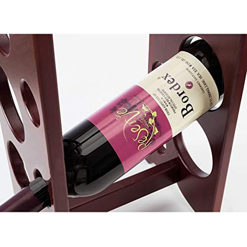 Soporte de madera para 6 botellas de vino estándar miniatura 6