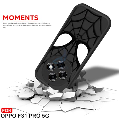 Image of AESTMO Back Case Cover | Cute Fun Cartoon | Coffee Silicone Case | Full Body Protection | Camera Protection Back Cover (Black, Oppo F31 Pro 5G)