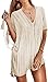 Xinlong Copricostumi da Bagno Donna Copricostume Irregolare in Pizzo Maglieria Bikini Cover Up Tinta Unita Sexy Vestiti da Mare Spiaggia (74-Beige)