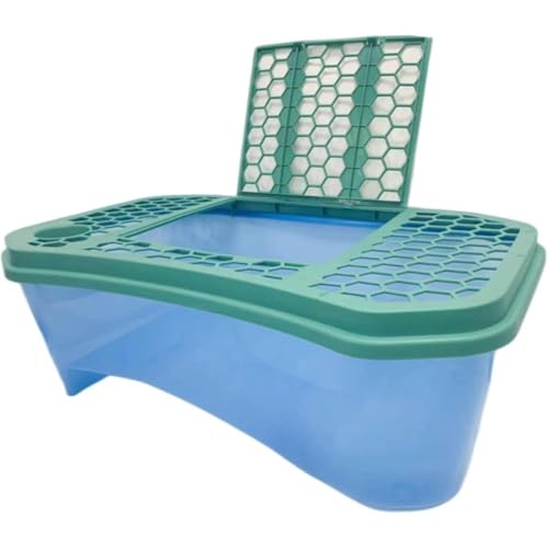 MumuElf カメ用水槽 大きい カメ 水槽 亀の水槽 60CM 74CM 亀 飼育ケース ボックス タートルタンク 日向ぼっこ台 ミドリガメ クサガメ スッポン 観察 排水孔 階段 エサ皿 (60cm,A)