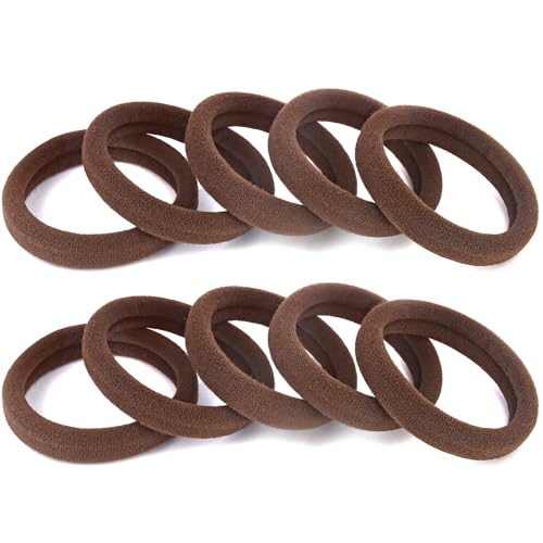 100PCS Brown Hair Ties for Women Large Ponytail Holders for Thick Hair No Crease Elastic Hair Bands No Damage by BAOLI