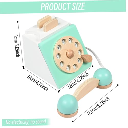 Téléphone rétro en bois bleu : un jouet durable d'exception - 6
