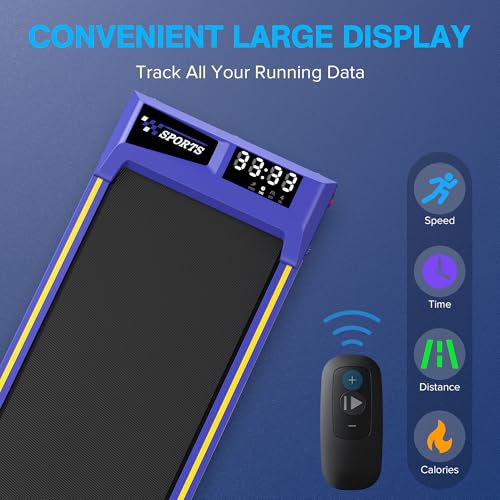 Walking Pad Treadmills, 6% Incline Treadmill for Home, 5% Decline Walking Pad 300lbs Capacity, Desk Treadmill for Office Under Desk Walking Pad for Small Spaces, Works with KINOMAP Apple Health - Thumbnail 6