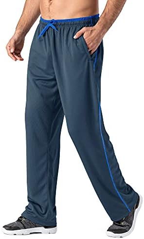 MAGNIVIT Men's Soccer Pants Performance Track Stretch Jogger Pant with Pockets Blue Grey/Blue