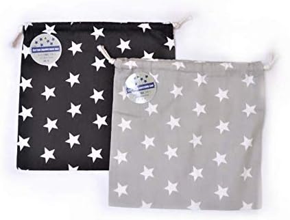 Amazon Co Jp 学校用 給食袋 巾着２点セット 25 25 星柄 スター セット ランチ入れ 給食用カトラリー入れ ランチョンマット入れ コップ入れ 歯磨きセット入れ タオル入れ 給食 保育園 小学生 小学校 幼稚園 男の子 巾着袋 給食当番 ブラック グレー 黒 ねずみ色