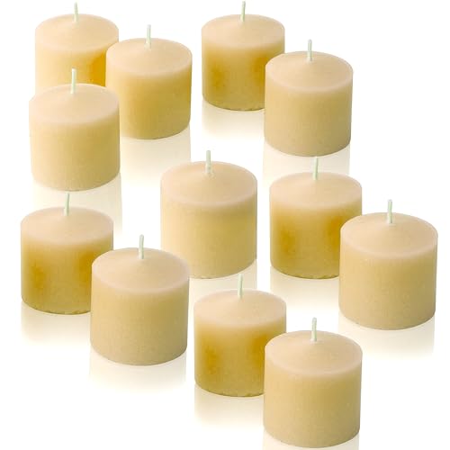 French Vanilla Scented Votive Candles, Set of 12-1.25' Wax Candles for Home, Scented 10 Hour Burn...
