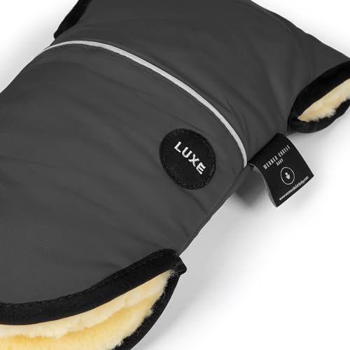 Image of Werner Christ Baby Sheepskin Hand Warmer - GLOVY Luxe Gloves are The Ideal Baby Carriage muff Made of Medical Fur, Warm Universal and Water-Repellent Hand muff