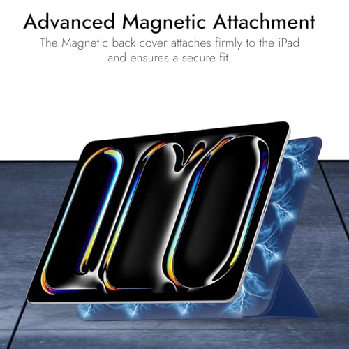 Image of Robustrion Cover for iPad Pro 13 inch M4 [Magentic Attach] Case for iPad Pro 13 inch 2024 M4 [Auto Sleep Wake Support] - Navy
