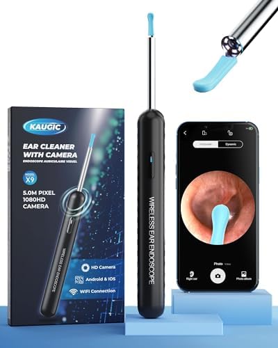 KAUGIC Ohrenschmalz Entferner Otoskop, Wifi Ohrenreiniger mit 1080P HD