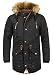 Produktbild !Solid Vidage Herren Winter Jacke Parka Mantel Lange Winterjacke gefüttert mit Kunst-Fellkapuze, Größe:XL, Farbe:Black (9000)