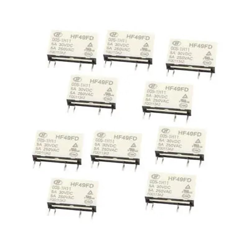 Relais de puissance HF49FD/005-1H11 5A 250V CA 30V CC SPST NO Lot de 10 pièces