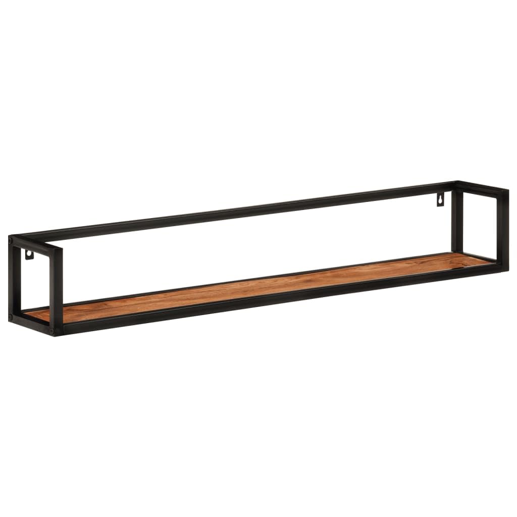 Generisch Wandregale 2 STK. 110x17x17 cm Massivholz Akazie und Eisen,Möbel,Regalsysteme,Wandregale-353794