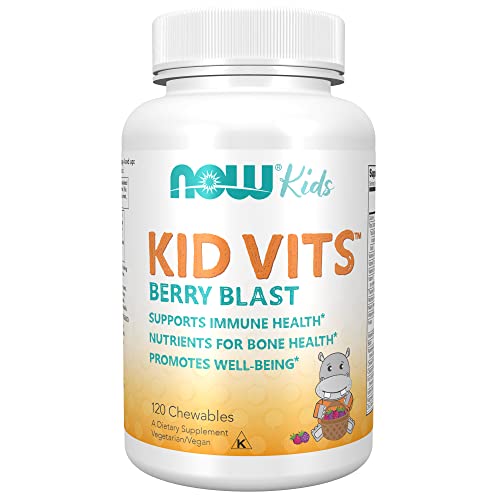 Now Supplements, Kid Vits Berry Blast, Sweetened With Xylitol, 120 Round Shaped Chewables, Packaging May Vary #TOP30