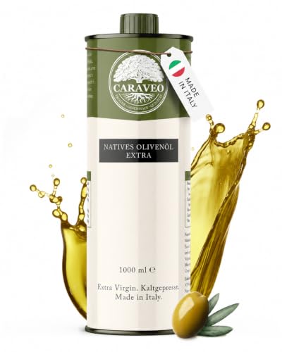 Caraveo Italienisches Olivenöl Nativ Extra 1000ml – 100% Kaltgepresst