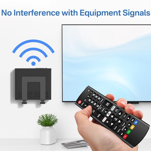 Adjustable Metal Cable Box Wall Mount Behind TV, Under TV or Back of Monitor - Cable Box Mount, Modem Mount, Router Wall Mount Shelf for Streaming Media, DVD Players and More Small or Narrow Devices