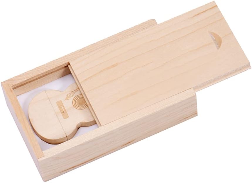 Guitar Shaped Maple Wood USB3.0 16GB Flash Pen Drive Memory Thumb Stick with Wooden Box (3.0 16GB)