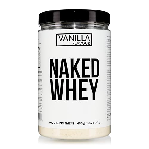 Naked Whey – Proteína de Suero en Polvo, Vainilla, Sin OGM, Sin Soja, Sin Gluten. Ayuda al Crecimiento y Recuperación Muscular – 450 g