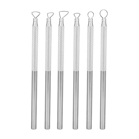 PUSOKEI 6Pcs/Set Carving Scraper - Ceramic Detail Tools, Aluminium Alloy Engraving Carving, Scraper Clay Pottery Sculpting Tool Set Cover