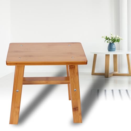 Restokki Banco baixo, suporte de carga estável, seguro para sala de estar em casa (banquinho quadrad