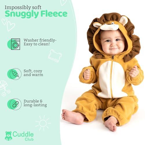 Cuddle Club Fleece Baby Bunting Bodysuit – Infant One Piece Kids Hooded Romper Outerwear Toddler Jacket - Thumbnail 2