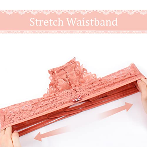 Seaur Women Criss Cross Panties Floral Lace Hipster Underwear Breathable Stretch Briefs 5 Pack Black White Blue Beige Pink L #TOP5