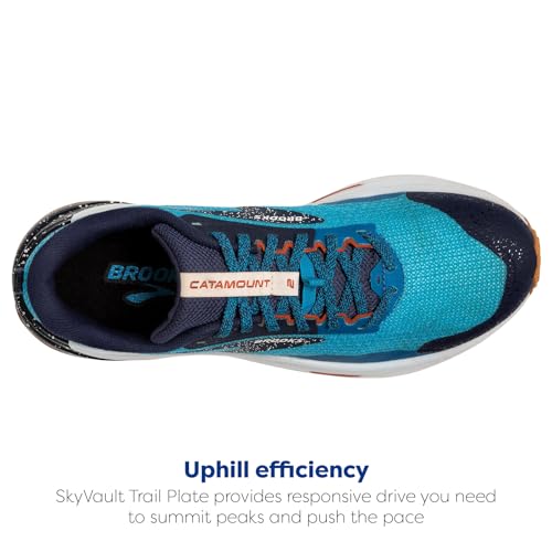 Brooks Men's Catamount 2 Trail Running Shoe - Peacoat/Atomic Blue/Rooibos - 8 Medium by Brooks - Image 4