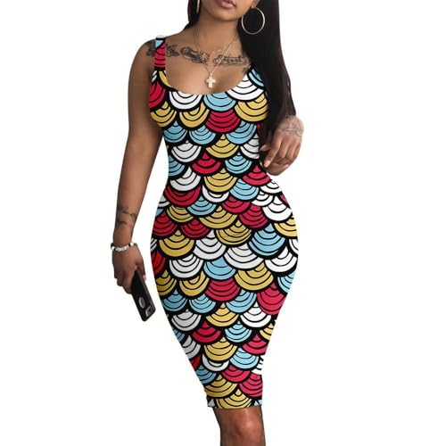 Image of Mrskoala Women Midi Tank Dresses Sexy Club Casual Dress Summer