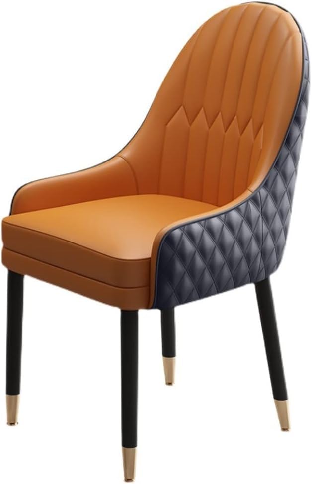 SAFWELAU Silla Lateral Sillas de Comedor Sillas de Comedor tapizadas en Piel sintética para Cocina Comedor Sillones de recepción de salón(Orange)