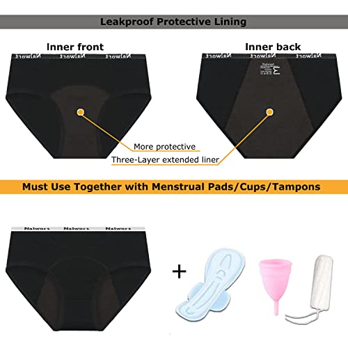 Image of Nalwort Womens Period Underwear Menstrual Period Panties Slim Postpartum Cotton Panties 5 Pack