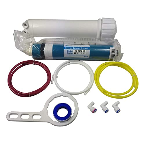 HUINING Membrana Kit de ósmosis inversa 50GPD-1812/2012 con 1/4 Quick Conector, juego completo de llave para residencial hogar hospital sistema de filtración de agua