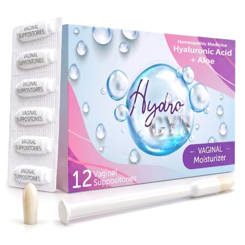 Image of Hydro GYN Vaginal Moisturizer with Hyaluronic Acid for Vaginal Dryness 12 | Long Lasting, Vaginal Irritation, Vitamin E, Feminine Care, Hormone Free, Pre and Post Menopausal, 12 Vaginal Suppositories