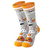 KerDejar Halloween-Socken, niedlicher Fledermaus-/Geister-Druck, Party-Kostüm, Strumpfwaren, Grau