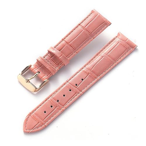 Bracelet en cuir haut de gamme pour montre Tank de taille 19mm avec boucle or rose