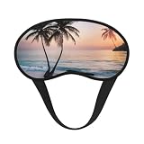 Sunrise Tropical Palm Tree Island Print Sleep Mask for Women Men Blackout Cooling Funny Eye Mask for Sleeping with Elastic Strip -  MINDBBDFJ