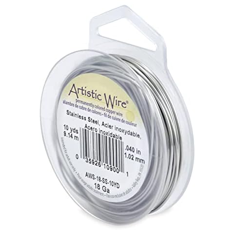 Beadalon Artistic, 18 Gauge Craft Wire, Stainless Steel, 10 yd Basteldraht, Glänzender Stahl Cover