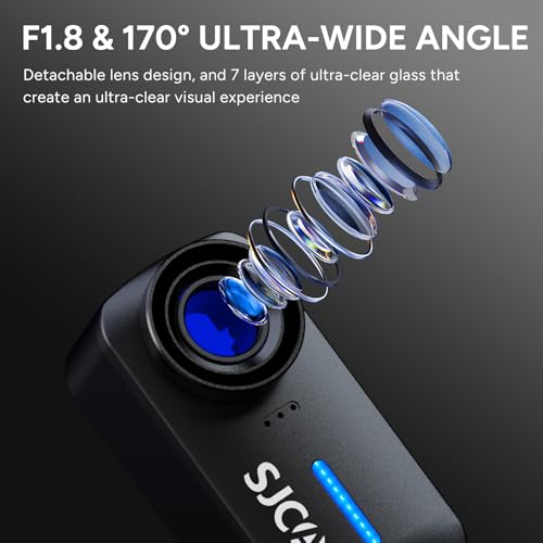 SJCAM C110+ Magnetic Combo, POV 4K Pocket Action Camera, 170° FOV, 6-Axis Stabilization,Mini Body Cam, Waterproof, Wearable, Portable POV,Built-in Spkr & Mic for Vlogging, with Helmet Mount Kits,Black by SJCAM - Used condition - Image 2
