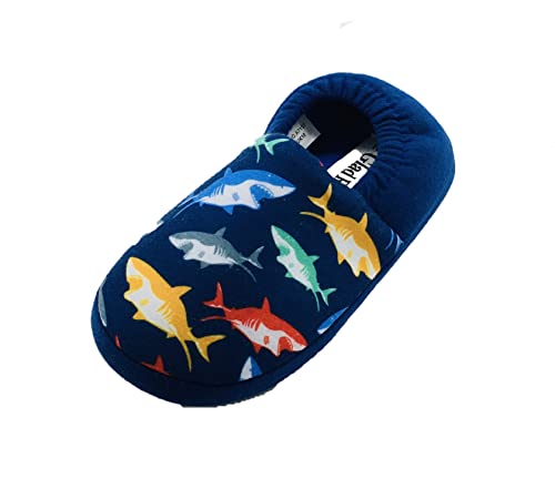 GladRags Pantoufles pour garçon Bleu avec requins Taille 36-35, bleu, 25 EU Cover