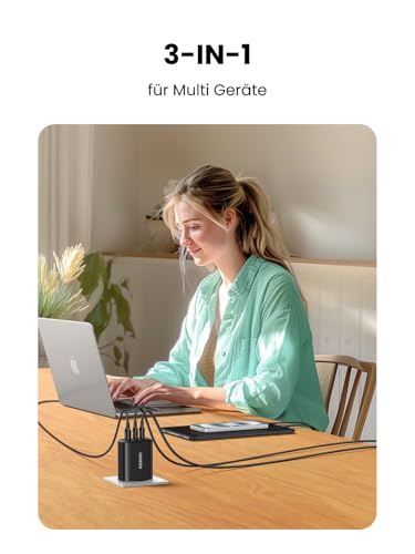 UGREEN USB C Ladegerät 65W, 3-Port kompaktes Netzteil, PPS Schnellladegerät – Ansicht 3