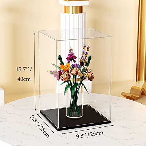 Thickened Clear Acrylic Display Case Assemble Countertop Box Storage Stand Protection Showcase For Figures Collectibles For Lego Models, 9.8X9.8X15.7In #TOP1