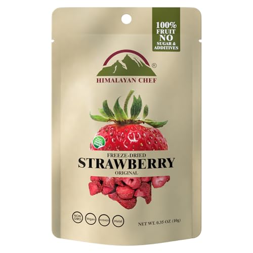 Himalayan Chef Freeze-Dried Strawberry 10g | Organic Drieds Fruit Snacks, Healthy Fruits Snack for Kids & Adults, Freeze-Dried Fruit for On-the-Go