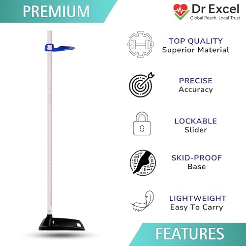 Image of Height Measuring Scale Stadiometer | 210cm Range | Accurate Readings | Portable and Light Weight | Premium Height Gauge | 12 Months Warranty